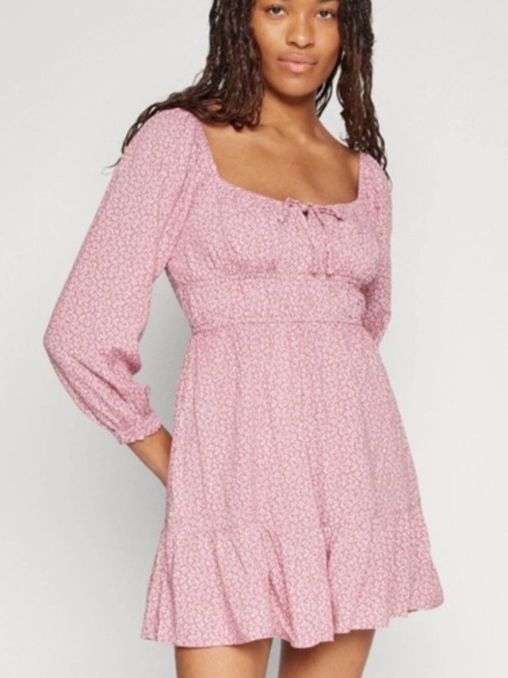 Hollister Pink Floral Dress Medium